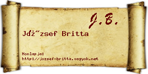 József Britta névjegykártya